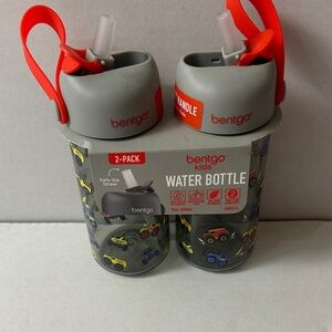 Bentgo Kids Gray and Red Water Bottle 2-Pack
